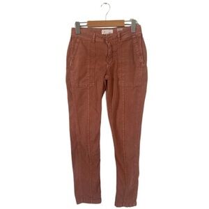Anthropologie Orange/Terracotta The Wanderer Mid-Rise Slim-Leg Pants Size 25